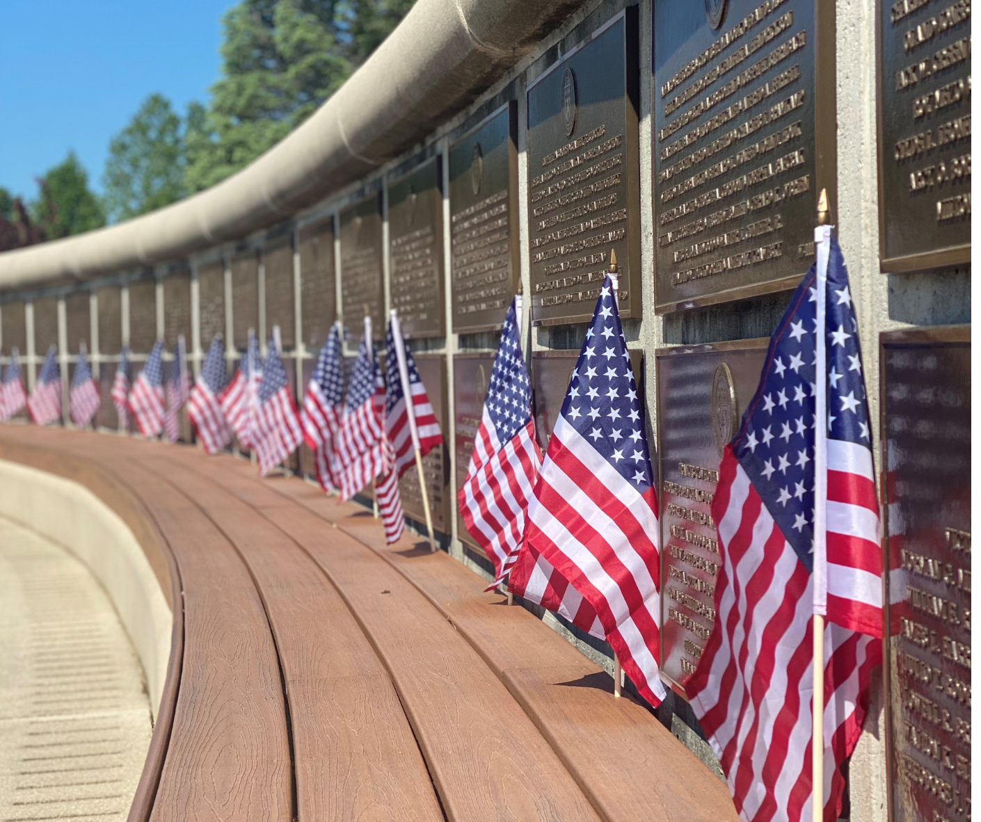 Flags at the National D-Day Memorial